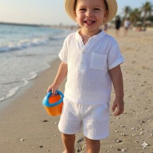 White Toddler Beach Outfit